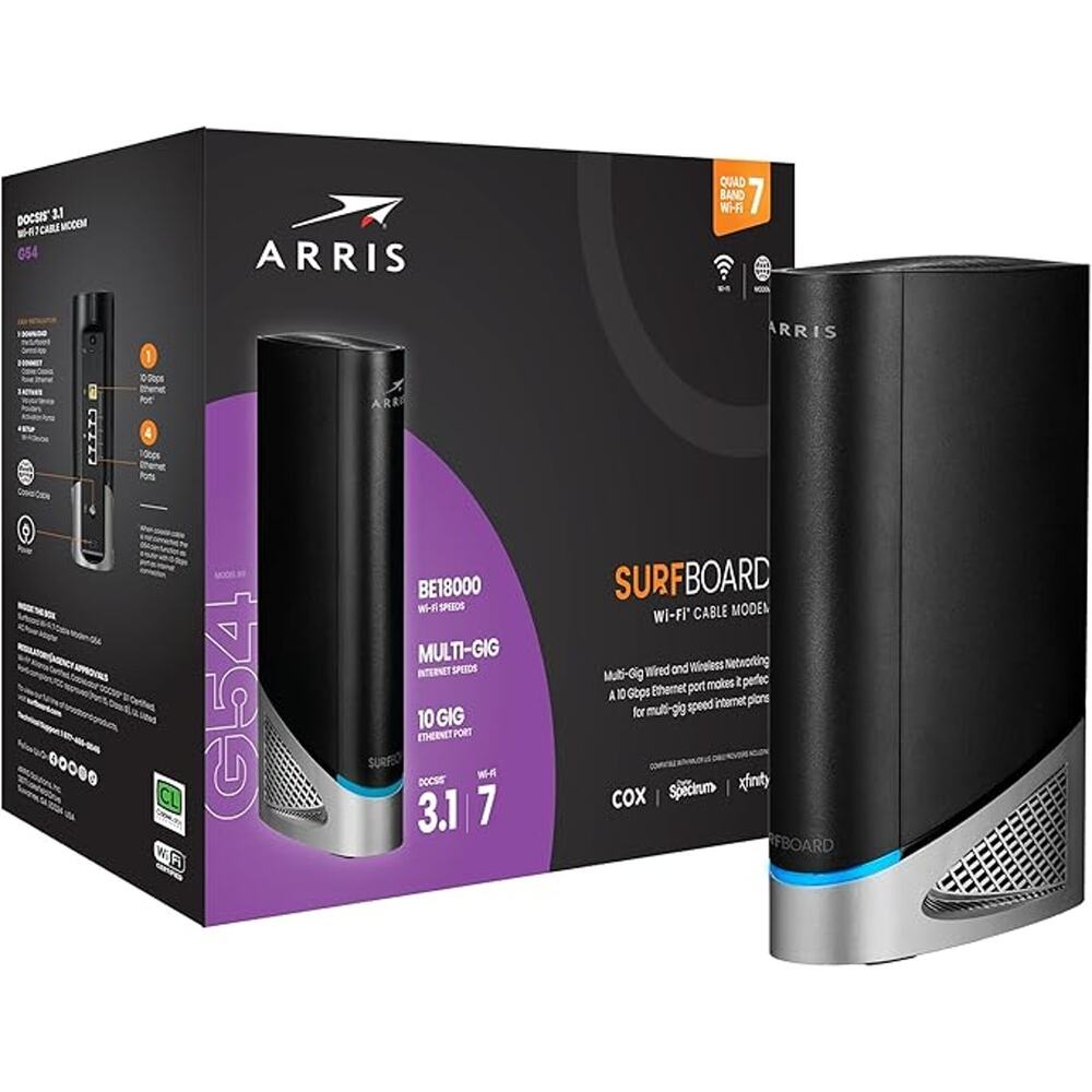 Arris Surfboard Wi-Fi 7 Router with DOCSIS 3.1 Cable Modem - New Open Box.
